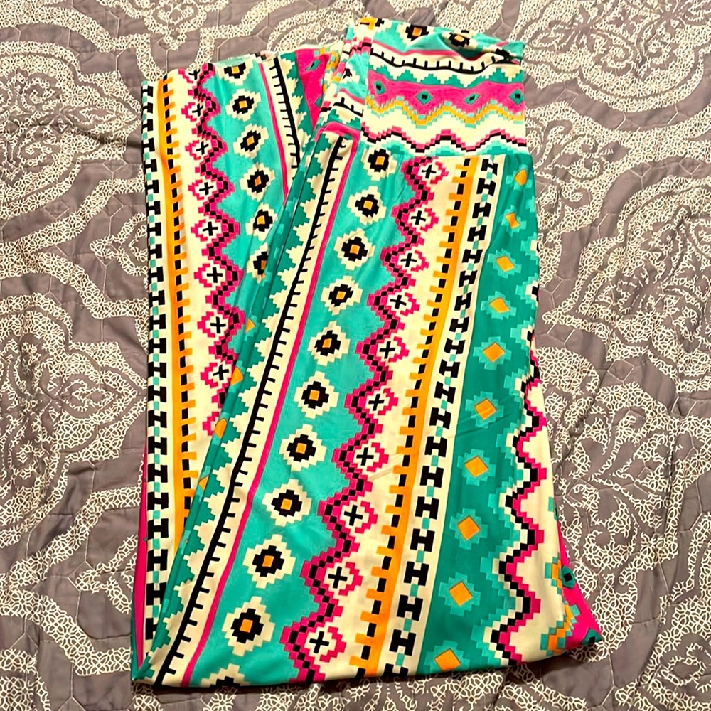 Aztec Print Palazzo Pants